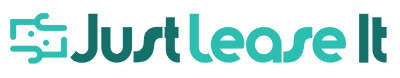 JustLeaseIt logo in teal and dark teal colors.